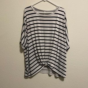 Chic Soul striped knot front top